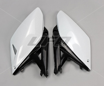UFO BOCZKI TYLNE SUZUKI RMZ 250 '10-'18 KOLOR BIAŁY/CZARNY