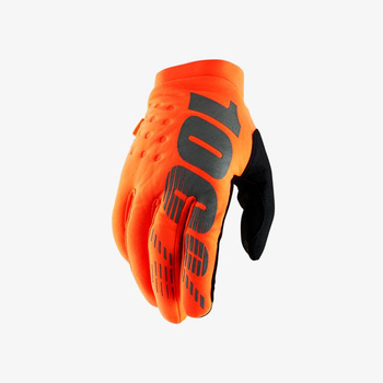 100 PROCENT RĘKAWICE CROSS/ENDURO MODEL BRISKER SOFTSHELL KOLOR POMARAŃCZOWY/CZARNY ROZMIAR M