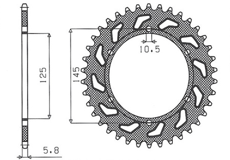 SUNSTAR ZĘBATKA TYLNA 866 45 YAMAHA XT 660 R/X 04-14, XT 600Z 08-12 (JTR855.45) (ŁAŃC. 520) (86645JT)