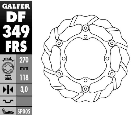 GALFER TARCZA HAMULCOWA PŁYWAJĄCA 270MM SUZUKI RMZ 250 '07- ,RMZ 450 '05-