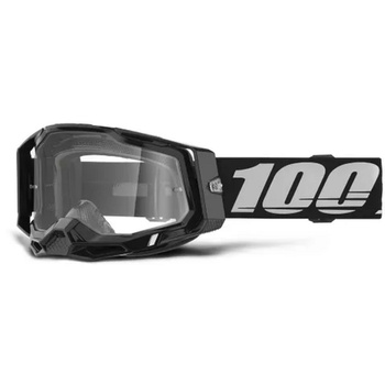 WYPRZEDAŻ 100 PROCENT GOGLE MODEL RACECRAFT 2 BLACK - CLEAR LENS - KOLOR CZARNY SZYBKA PRZEŹROCZYSTA