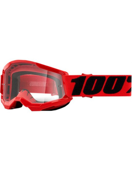 100 PROCENT STRATA 2 YOUTH GOGGLE RED - CLEAR LENS - KOLOR CZERWONY/CZARNY SZYBKA PRZEŹROCZYSTA STARY KOD: 50521-101-03
