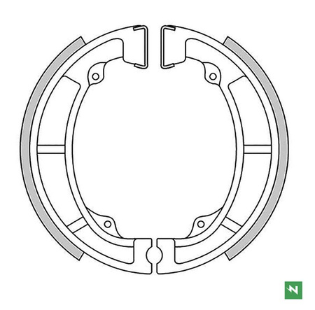 NEWFREN SZCZĘKI HAMULCOWE PRZÓD KAWASAKI KDX 175 '80-'82, KE 125/175 '76-'85, KL 250 '80-'84, KLX 250 '79-'80, KX 125 '74-'80 (120X28MM)