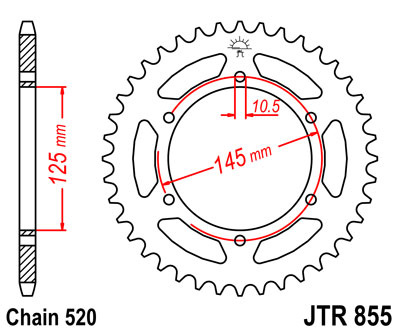 JT ZĘBATKA TYLNA 855 45 (ŁAŃC. 520) (85545JT)