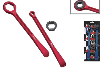 ACCEL KOMPLET ŁYŻEK DO OPON (23+24CM) ALU7075 KUTE Z KLUCZAMI 10,13,27,32 MM KOLOR NIEBIESKI (ŁYŻKA DO OPON)