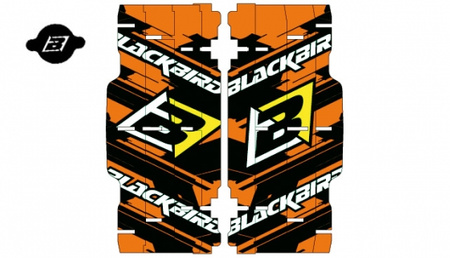 BLACKBIRD WYPRZEDAŻ NAKLEJKI NA OSŁONĘ CHŁODNICY RAD LOUVER DECALS SX/SXF '07-'10 KOLOR POMARAŃCZOWY/CZARNY