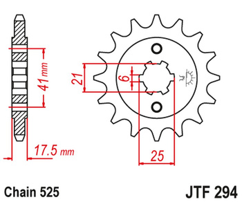 JT ZĘBATKA PRZEDNIA 284 14 HONDA XBR 500 '87-'91 (28414JT) (ŁAŃC. 525) (-1)