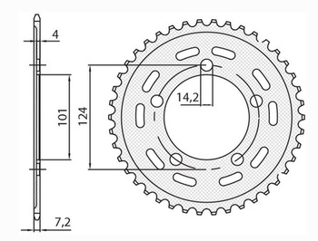 SUNSTAR ZĘBATKA TYLNA 4508 43 KTM 950/990/1190 RC8 /DUKE/ SUPERMOTO (JTR898.43) (ŁAŃC. 525) (450843JT)