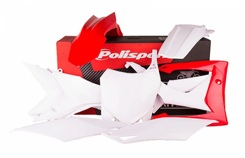 POLISPORT WYPRZEDAŻ KOMPLET PLASTIKÓW HONDA CRF 250R '14-'17; CRF 450R '13-'16 KOLOR BIAŁO CZERWONY OEM