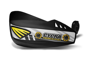CYCRA PROMOCJA WZMOCNIONE OSŁONY RĄK (LISTKI) Z MOCOWANIEM (22MM/28,6MM) REBOUND KOLOR CZARNY