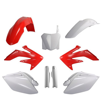 POLISPORT KOMPLET PLASTIKÓW (FULL KIT) HONDA CRF 250R '09 W ZESTAWIE TABLICA PRZEDNIA (8657500002) I OSŁONY AMORTYZARORÓW (8351700002) KOLOR CZERWONO BIAŁY OEM