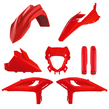 POLISPORT KOMPLET PLASTIKÓW (FULL KIT) BETA RR 2T/4T RACING '25; RR 2T/4T X-PRO 25 W ZESTAWIE OSŁONA LAMPY (8681200001) I OSŁONY AMORTYZATORÓW (8399100001) KOLOR CZERWONY