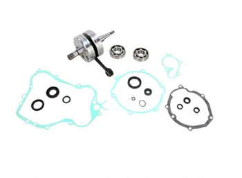 WISECO WAŁ KORBOWY KAWASAKI KX 85/100 '14-19 (Z ŁOŻYSKAMI I USZCZELNIACZAMI NA WAŁ ORAZ KOMPLETEM USZCZELEK NA DÓŁ SILNIKA) (HR 4419)