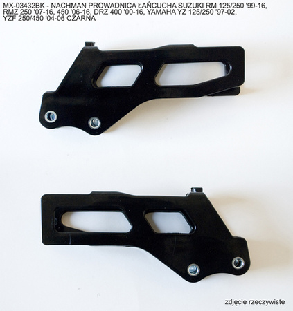 PSYCHIC PROWADNICA ŁAŃCUCHA SUZUKI RM 125/250 '99-16, RMZ 250 '07-16, 450 '06-16, DRZ 400 '00-16, YAMAHA YZ 125/250 '97-02, YZF 250/450 '04-06 KOLOR CZARNY (SU03908001;SU04931001;YA03808001;YA03871001)