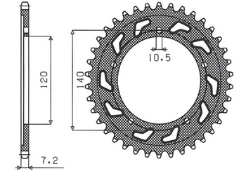 SUNSTAR ZĘBATKA TYLNA 4398 50 SUZUKI GSR 600 '05-'10 (JTR1792.50) (ŁAŃC. 525) (439850JT)