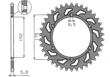 SUNSTAR ZĘBATKA TYLNA 856 48 YAMAHA TT600 R '98-'03, TT600S '93-'95 (JTR853.48) (ŁAŃC. 520) (85648JT)