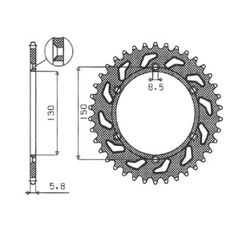 SUNSTAR ZĘBATKA TYLNA ALUMINIOWA (ERGAL) 270 48 YAMAHA YZ/YZF/WRF '99-'24 (JTR251.48) (ŁAŃC. 520) (27048JT) KOLOR CZARNY - OFERTA SPECJALNA