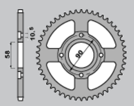 JR WYPRZEDAŻ ZĘBATKA TYLNA 269 46 HONDA CG 125 '02-'05, CM 125 '82-'97, CB 125T '82-'88, DAELIM VC 125 '96-'99 (JTR269.47)* (ŁAŃC. 428)