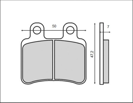 BRENTA KLOCKI HAMULCOWE KH350 (ORGANIC) DERBI/HM/PEUGEOT/MBK/YAMAHA/RIEJU/CPI, PRZÓD