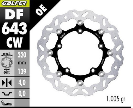 GALFER TARCZA HAMULCOWA PRZÓD KOVE 800X PRO '23-'25 (WAVE FLOATING) (320X139X4MM)