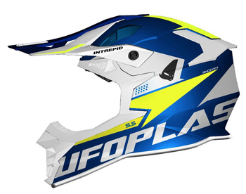 UFO KASK INTREPID CROSS KOLOR NIEBIESKI/BIAŁY/ŻÓŁTY FLUO ROZMIAR XS ( ECE 22R06 ) - KOLEKCJA 2024