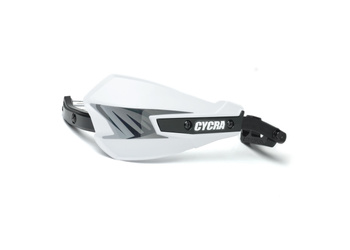 CYCRA OSŁONY RĄK (HANDBARY-ALUMINIOWY RDZEŃ) Z MOCOWANIAMI (22 / 28,6MM) MODEL VORTEX KOLOR BIAŁY