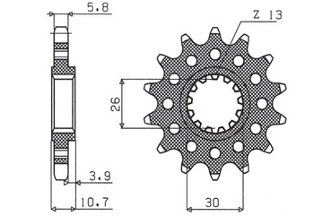 SUNSTAR ZĘBATKA PRZEDNIA 579M 15 YAMAHA FZ1 '06-'14, R1 '04-'14, FJ, XJR (JTF1579.15) (ŁAŃC. 520) (579M15JT)