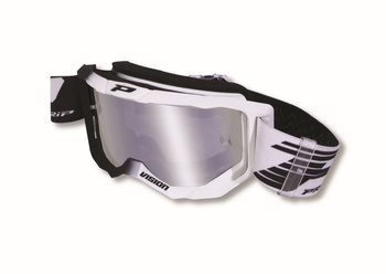 PROGRIP GOGLE PG3300-126 FL VISION KOLOR CZARNY BIAŁY (SZYBA PG3352 SREBRNA LUSTRZANA ANTISCRATCH, NO FOG, ANTI UV) - WYCOFANE Z OFERTY - WYPRZEDAŻ