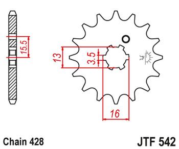 JT ZĘBATKA PRZEDNIA 542 13 YAMAHA DT 80 MX-S '83-84' (54213JT) (ŁAŃC. 428)