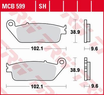 TRW ZF KLOCKI HAMULCOWE KH196 SINTER STREET HONDA DN-01 700 '08-'11, VFR 750 '88-'97, GL 1500 F6C VALKYRIE '97-'03, TRIUMPH TIGER 900 '99-'01, ADVENTURER 900 '96-'01 TYŁ