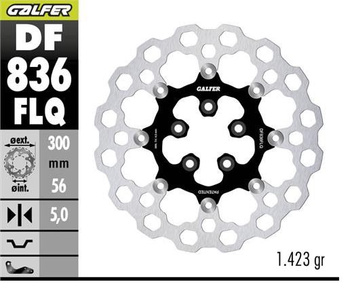 GALFER TARCZA HAMULCOWA TYŁ HARLEY-DAVIDSON (300X56X5) PŁYWAJĄCA (QUBIQ)