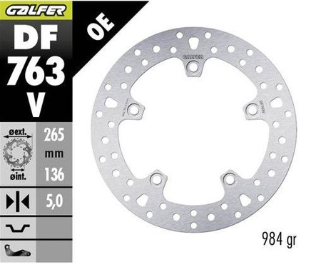 GALFER TARCZA HAMULCOWA TYŁ BMW F 650GS 800/ K1200/ R1200 (265X136X5) (NG1045)
