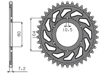 SUNSTAR ZĘBATKA TYLNA 4359 41 KAWASAKI ZX 9R '02-'03, ZX 10 '08-'14, Z1000 SX '11-'15 (JTR1489.41) (ŁAŃC. 525) (435941JT)