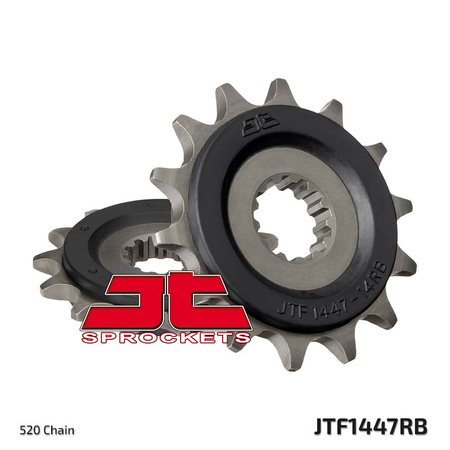 JT ZĘBATKA PRZEDNIA 2299 14 Z GUMĄ SUZUKI GSR 250 12-17, GSX 250R 17-18, DL 250 V-STROM 17-18, INAZUMA 250 12-17 (229914JTRB) (ŁAŃC.520)