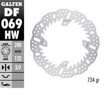 GALFER TARCZA HAMULCOWA TYŁ HONDA CR 125/250; CRF250R '04-'23; CRF 450R '09-'23 (240X140X5MM) SHARK ENDURO MX