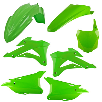 POLISPORT KOMPLET PLASTIKÓW KAWASAKI KX 85 '22-'24; KX 100 '22-'24; KX 112 '22-'24 W ZESTAWIE TABLICA PRZEDNIA (8662900001) KOLOR ZIELONO BIAŁY OEM