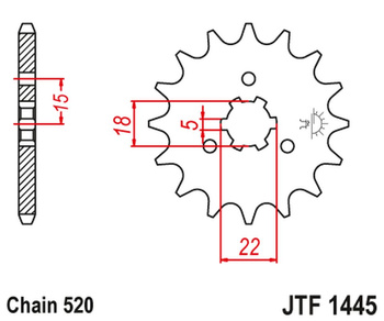 JT ZĘBATKA PRZEDNIA 423 14 KAWASAKI KX 125 '94-'07 (42314JT) (ŁAŃC. 520)