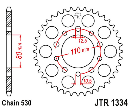 JT ZĘBATKA TYLNA 334 39 HONDA VF 750C MAGNA '94-'04 (RC43) (33439JT) (ŁAŃC. 530)