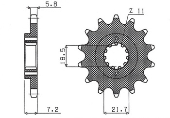 SUNSTAR ZĘBATKA PRZEDNIA 2067 13 HONDA CBF 250, XR 250R (JTF1321.13) (ŁAŃC. 520) (206713JT)