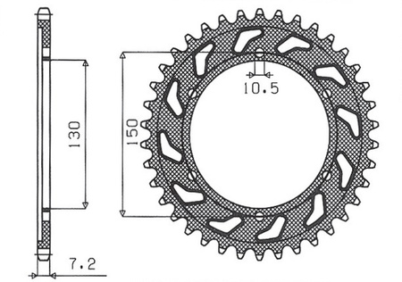 SUNSTAR ZĘBATKA TYLNA 300 44 YAMAHA TDM 900 '02-'13, HONDA XL 600V TRANSALP '91-'99 (JTR300.44) (ŁAŃC. 525) (30044JT)