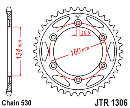JT ZĘBATKA TYLNA 4399 40 HONDA CBR 1000 RR '04-'05, VTR 1000SP1/SP2 '00-'06 (439940JT) (ŁAŃC. 530)