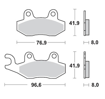 MOTO-MASTER KLOCKI HAMULCOWE KH135 / KH214 SINTER METAL OEM: 11 (SINTERPRO RACING) KAWASAKI: KX 125-250-500, KDX 200-250, SUZUKI: RM