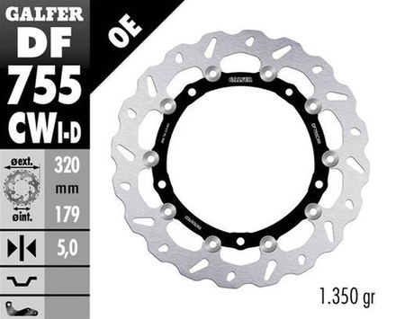 GALFER TARCZA HAMULCOWA PRZÓD BMW S 1000R/RR/XR '09-'22 (LEWA) (WAVE FLOATING) (320X179X5MM)