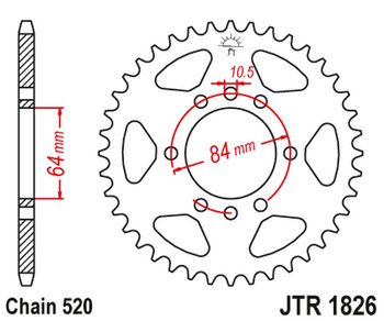 JT ZĘBATKA TYLNA 4302 37 SUZUKI LTZ 400 QUADSPORT '03-'08 (430237JT) (ŁAŃC. 520)