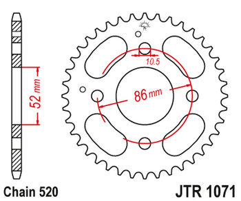 JT ZĘBATKA TYLNA 4621 31 KYMCO MXU/MXR50/150 '02-'13 (462131JT) (ŁAŃC. 520)