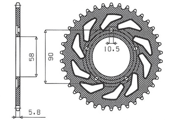 SUNSTAR ZĘBATKA TYLNA 281 38 HONDA NSR 125R '89-'02 (JTR604.38) (ŁAŃC. 520) (28138JT)