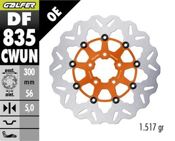 GALFER TARCZA HAMULCOWA PRZÓD HARLEY-DAVIDSON (300X56X5) PŁYWAJĄCA KOLOR POMARAŃCZOWY