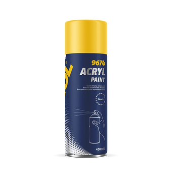 MANNOL ACRYL BLACK PAINT 450ML - FARBA W SPRAYU KOLOR CZARNY MAT (9674) (24)