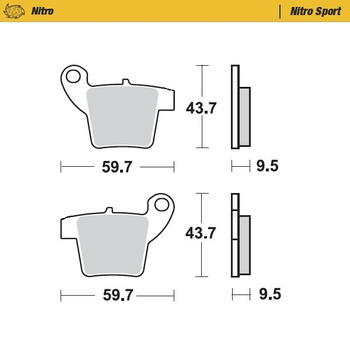 MOTO-MASTER KLOCKI HAMULCOWE NITRO RACING SINTER METAL SOFT: 22 (NITRO SPORT) DO ZACISKU MOTO-MASTER (210104) KTM SX 65 '20-, GASGAS MC 65 21'- HUSQVARNA TC 65 '17- (PATRZ OPIS TOWARU)