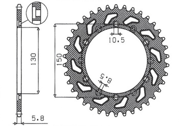 SUNSTAR ZĘBATKA TYLNA 236 53 / 245 53 HONDA NX 650 95-01, YAMAHA XJ 6 09-15, YAMAHA WR 250R '08-'10, APRILIA TUAREG RALLY 125 '90 (JTR245/2.53) (JTR245/3.53) (ŁAŃC. 520) (24553JT)